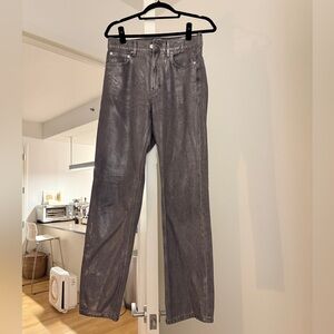 Zara Silver Straight Jeans Classic Style